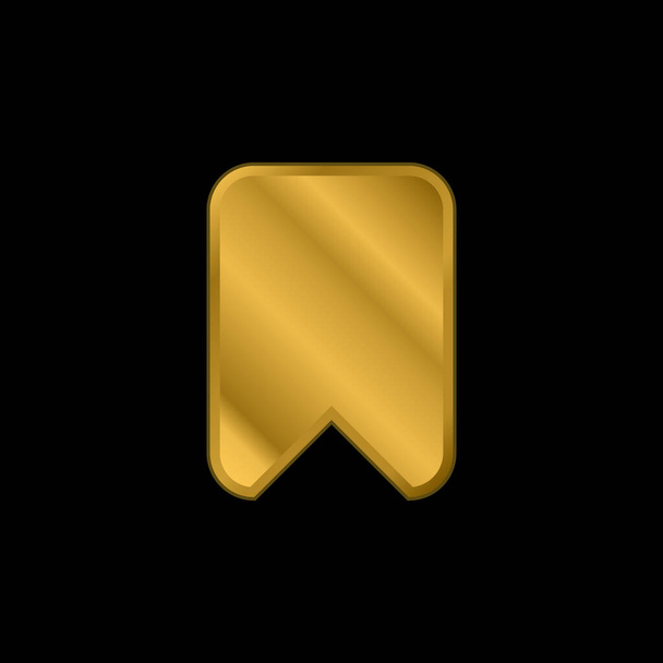 Закладка Великий чорний суцільний закруглений інтерфейс Символ золотого покриття металевий значок або вектор логотипу
 - Вектор, зображення