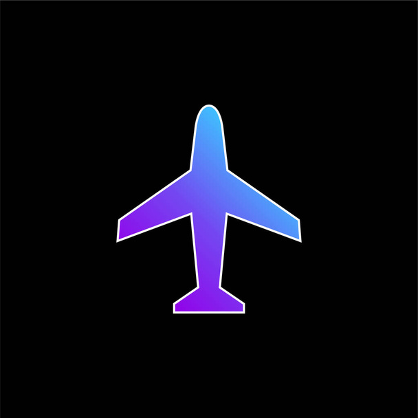 Repülőgép kék gradiens vektor ikon - Vektor, kép