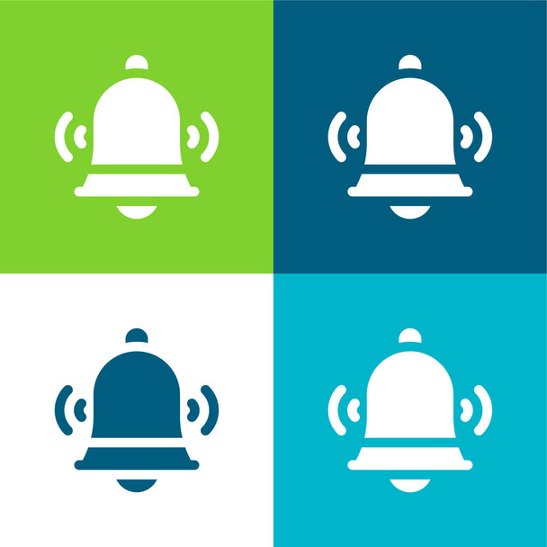 Bell Flat négy szín minimális ikon készlet - Vektor, kép