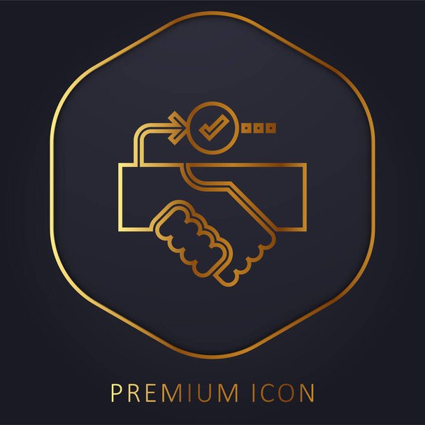Assumption golden line premium logo or icon - Vector, Image