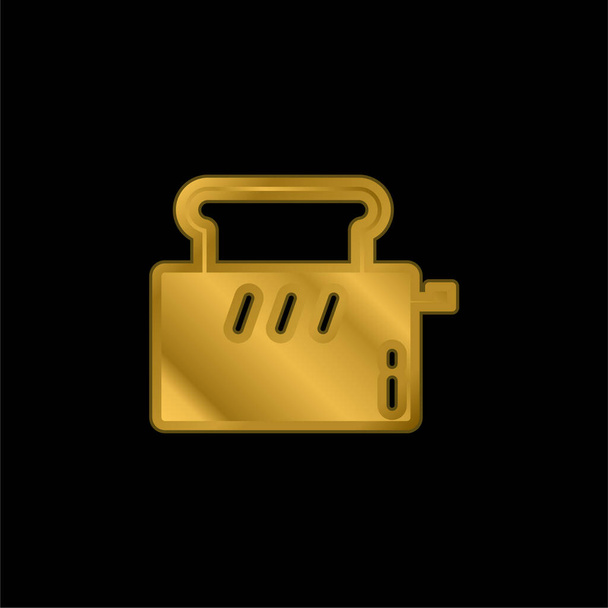 Bread Toaster gold plated metalic icon or logo vector - Vector, Image