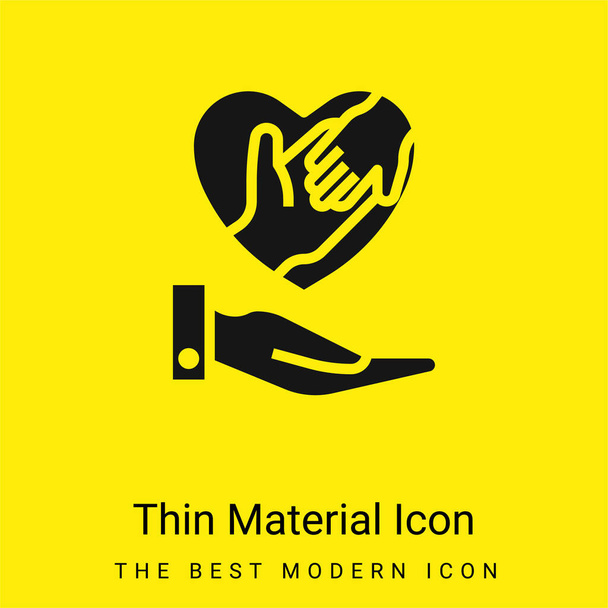 Adoption minimal bright yellow material icon - Vector, Image