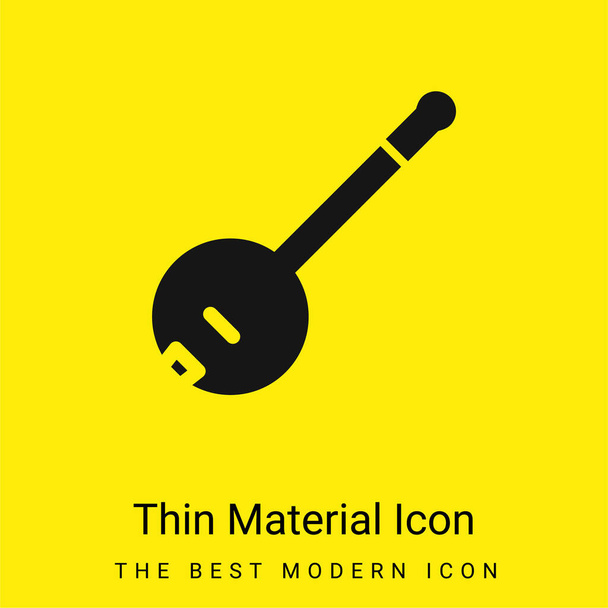 Banjo minimaal helder geel materiaal icoon - Vector, afbeelding