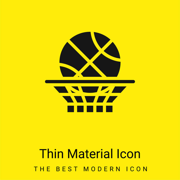 Basketball minimal leuchtend gelbes Material Symbol - Vektor, Bild