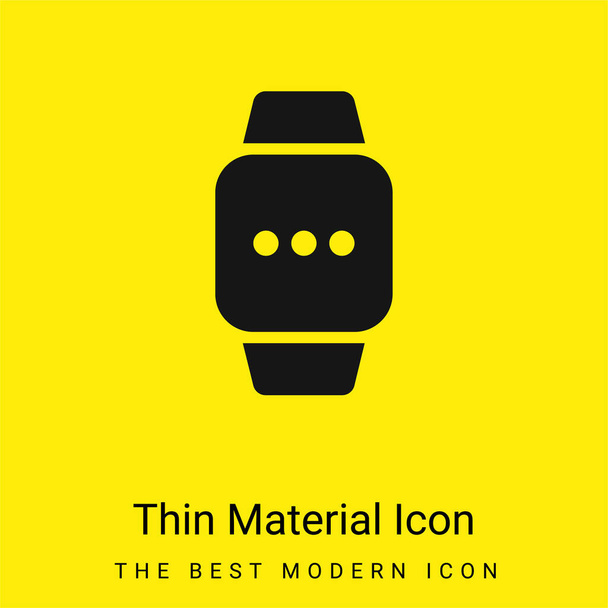 Apple Watch minimális fényes sárga anyag ikon - Vektor, kép