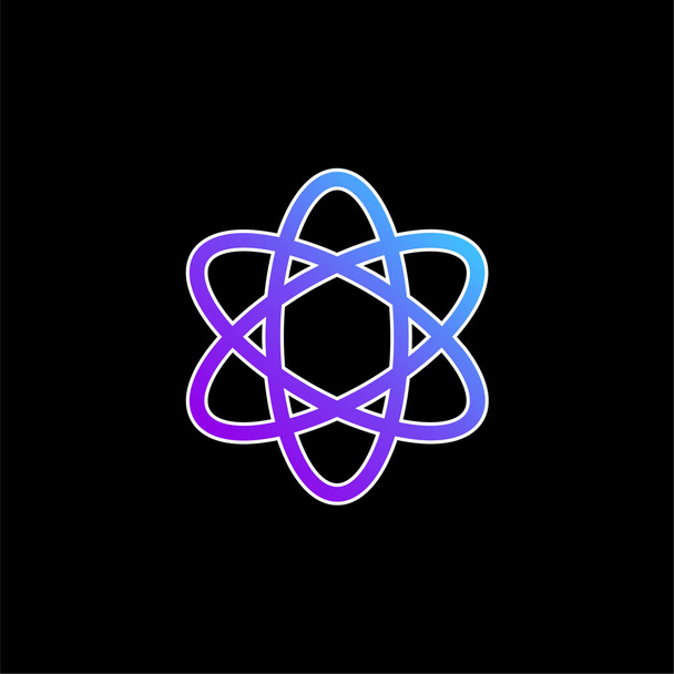 Forme atome. Icône vectorielle de gradient bleu scientifique - Vecteur, image