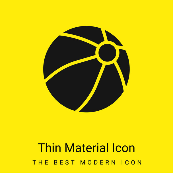 Ball minimal bright yellow material icon - Vector, Image