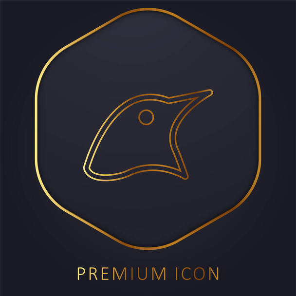 Madárfej körvonalazott arany vonal prémium logó vagy ikon - Vektor, kép