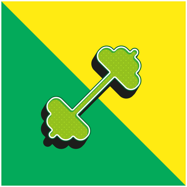 Barbell Green and yellow modern 3d vector icon logo - Vector, Image