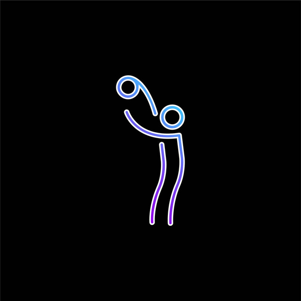 Palla su bastone uomo braccia blu gradiente vettoriale icona - Vettoriali, immagini