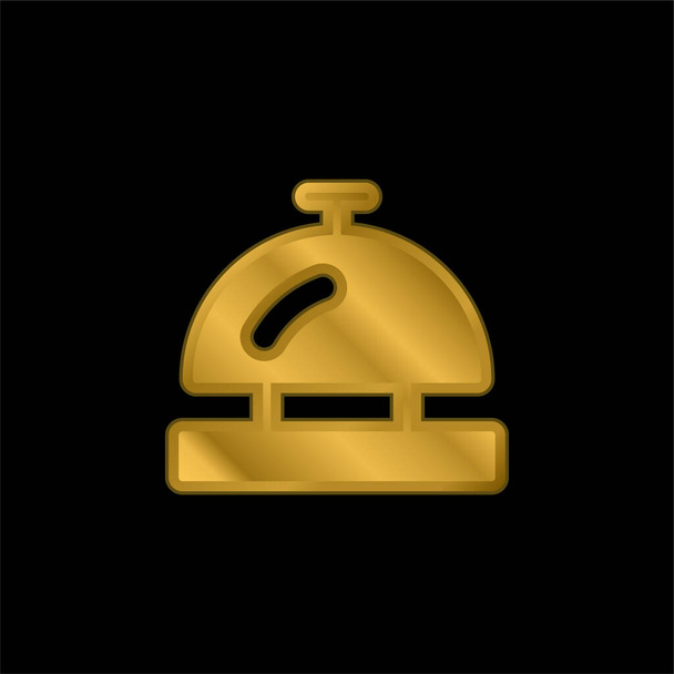 Καμπανάκι επιχρυσωμένο μέταλλο εικονίδιο ή το λογότυπο διάνυσμα - Διάνυσμα, εικόνα