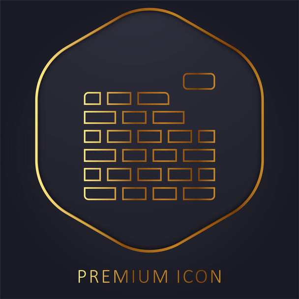 Логотип или иконка золотой линии Brickwall - Вектор,изображение
