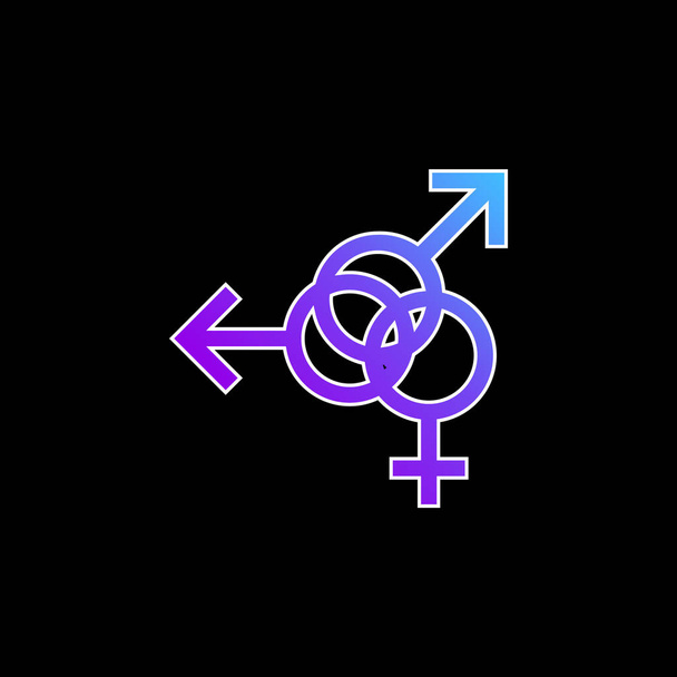 Ícone de vetor de gradiente azul bissexual - Vetor, Imagem