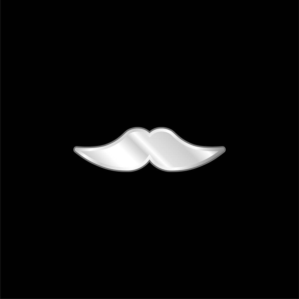 Grande icône métallique argentée moustache - Vecteur, image