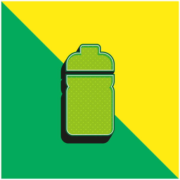 Flasche Grünes und gelbes modernes 3D-Vektor-Symbol-Logo - Vektor, Bild