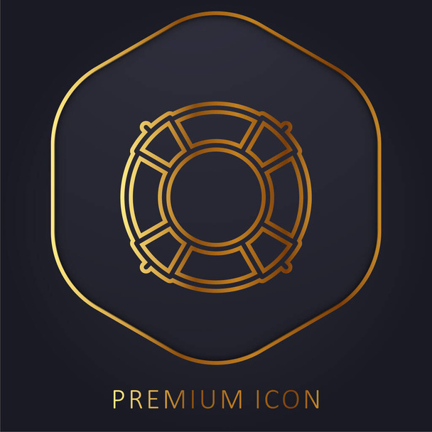 Big Lifesaver golden line premium logo or icon - Vector, Image