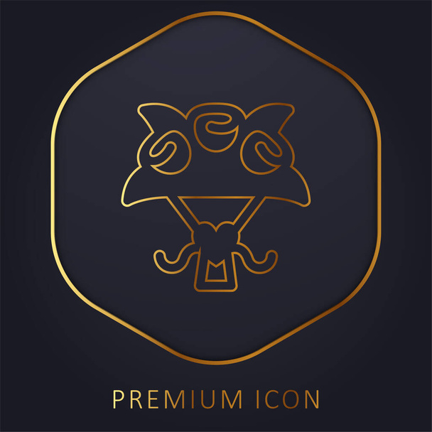 Bouquet golden line premium logo or icon - Vector, Image