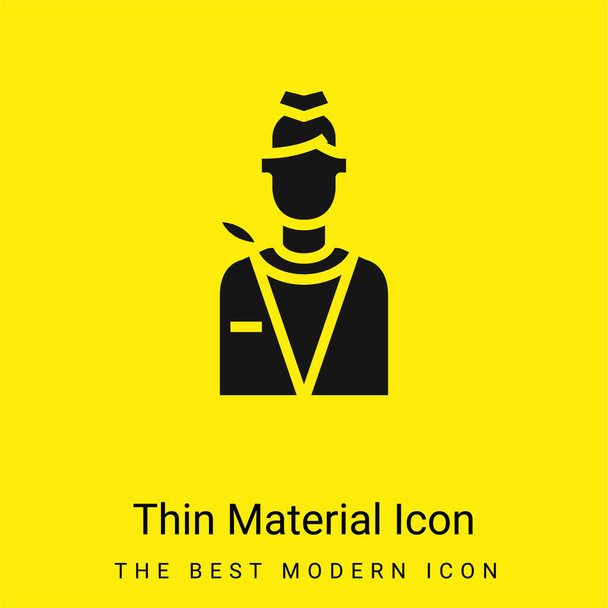 Air Hostess minimální jasně žlutý materiál ikona - Vektor, obrázek