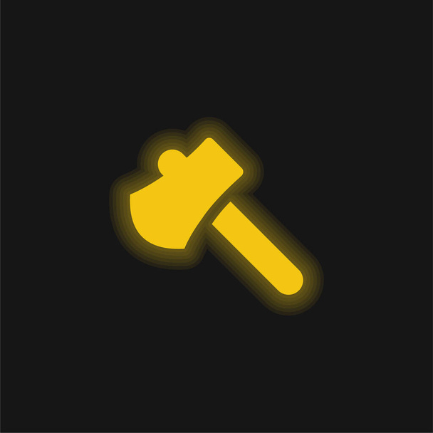 Сокира жовта сяюча неонова ікона
 - Вектор, зображення