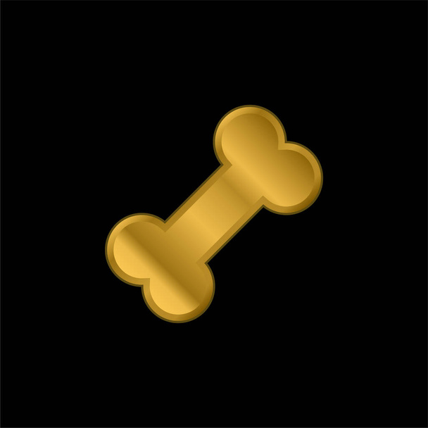 Bone gold plated metalic icon or logo vector - Vector, Image