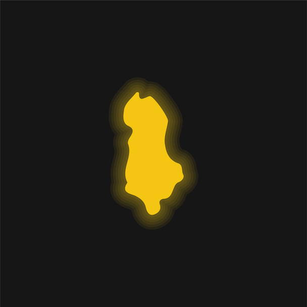 Albania yellow glowing neon icon - Vector, Image