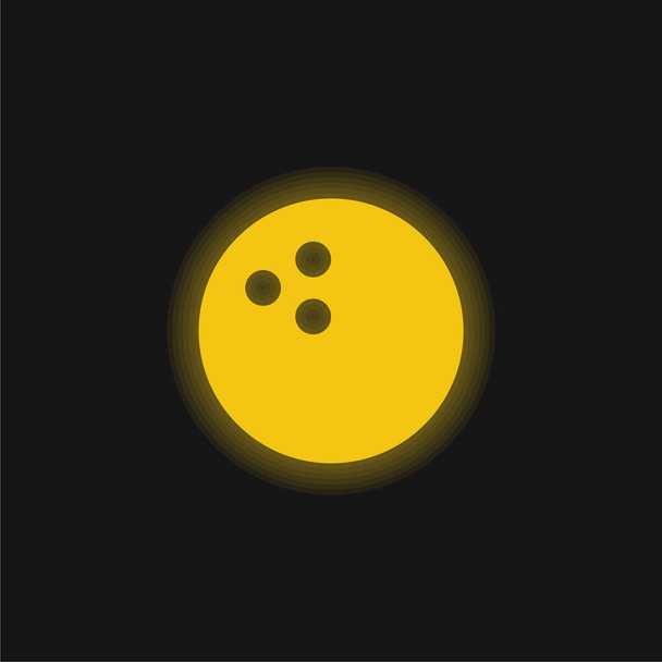 Bowling amarillo brillante icono de neón - Vector, imagen