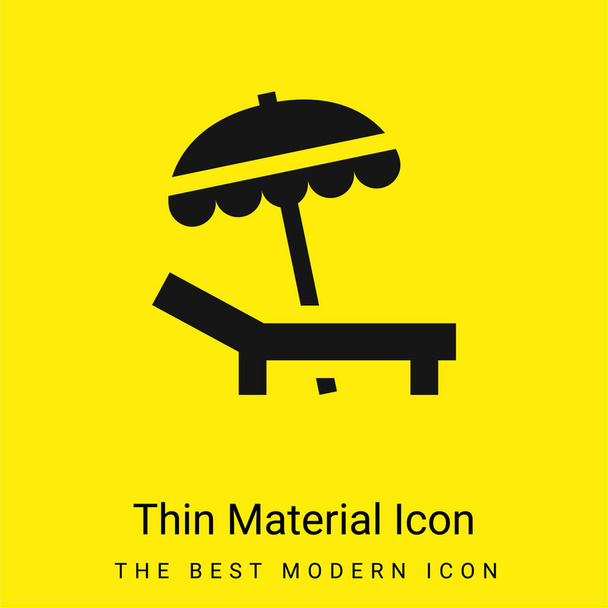 Playa mínimo icono de material amarillo brillante - Vector, Imagen