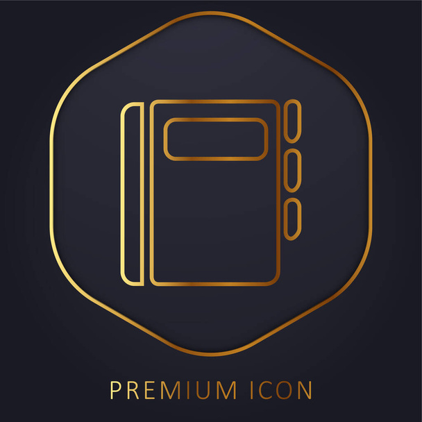 Agenda Book arany vonal prémium logó vagy ikon - Vektor, kép