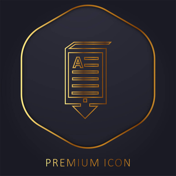 Livro linha dourada logotipo premium ou ícone - Vetor, Imagem