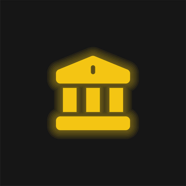 Icône jaune fluo brillant Banque - Vecteur, image