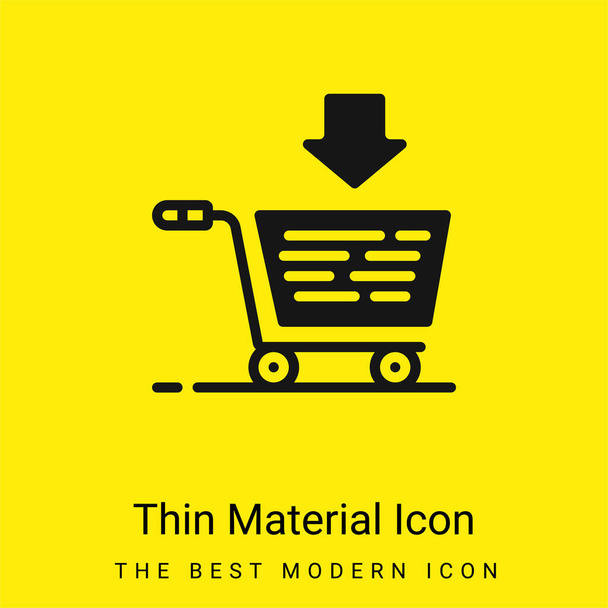 Přidat do košíku minimální jasně žlutou ikonu materiálu - Vektor, obrázek