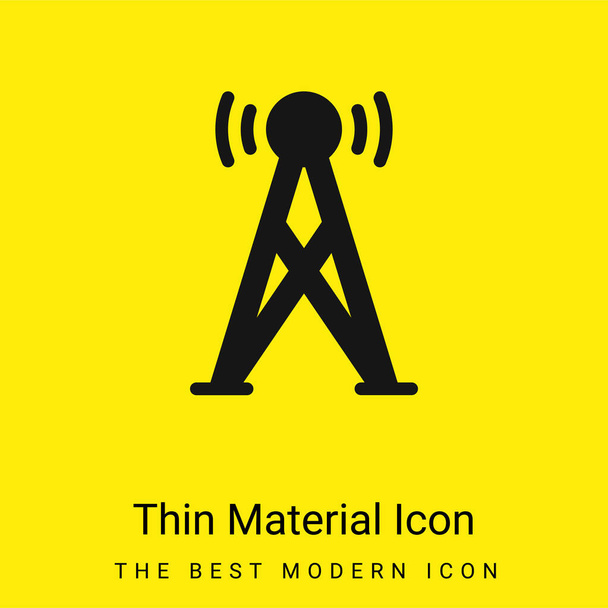 Antenne minimaal helder geel materiaal icoon - Vector, afbeelding