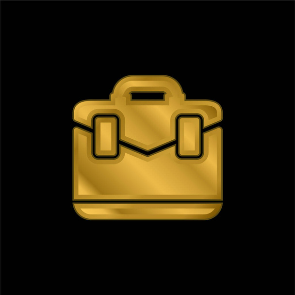 Porte-documents plaqué or icône métallique ou logo vecteur - Vecteur, image