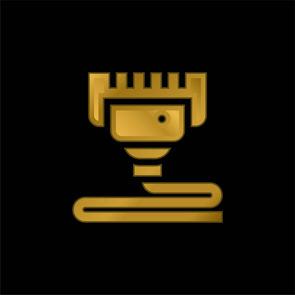 3d Altın kaplama metalik simge veya logo vektörünü yazdır - Vektör, Görsel