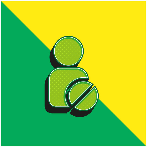 Ban User Logo icona vettoriale 3D moderna verde e gialla - Vettoriali, immagini