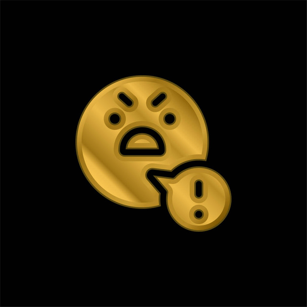 Angry gold plated metalic icon or logo vector - Vector, Image