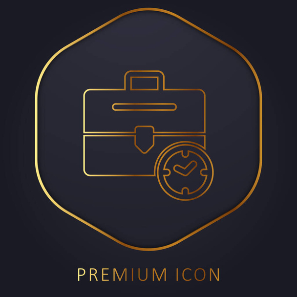 Короткий золотой линии премиум логотип или значок - Вектор,изображение