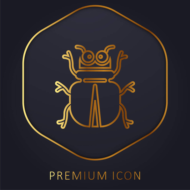 Besouro linha de ouro logotipo premium ou ícone - Vetor, Imagem