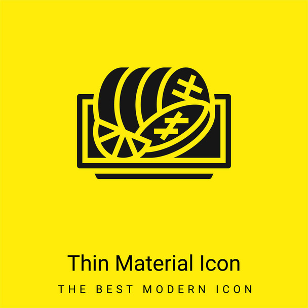 Rundvlees minimaal helder geel materiaal icoon - Vector, afbeelding