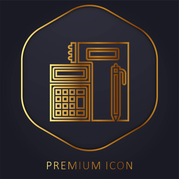 Logotipo o icono de la línea de oro contable - Vector, Imagen
