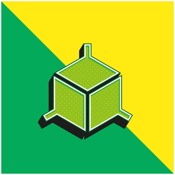 3d Zielone i żółte nowoczesne logo wektora 3D - Wektor, obraz