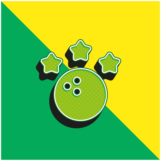 Боулинг-Грин и желтый современный 3d-векторный логотип - Вектор,изображение