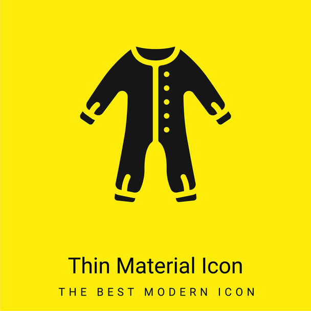 Baby Kleding minimaal helder geel materiaal icoon - Vector, afbeelding