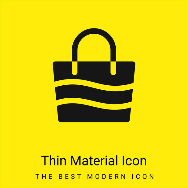 Beach Bag minimal bright yellow material icon - Vector, Image