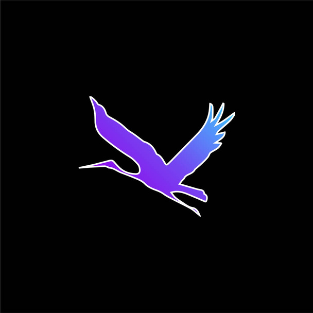 Символ синего градиента формы птицы - Вектор,изображение