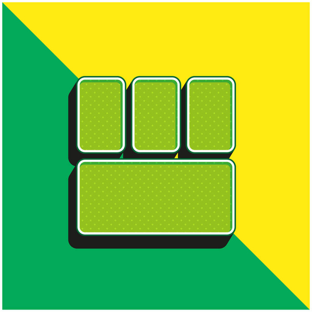 Vista inferior verde y amarillo moderno vector 3d icono del logotipo - Vector, Imagen