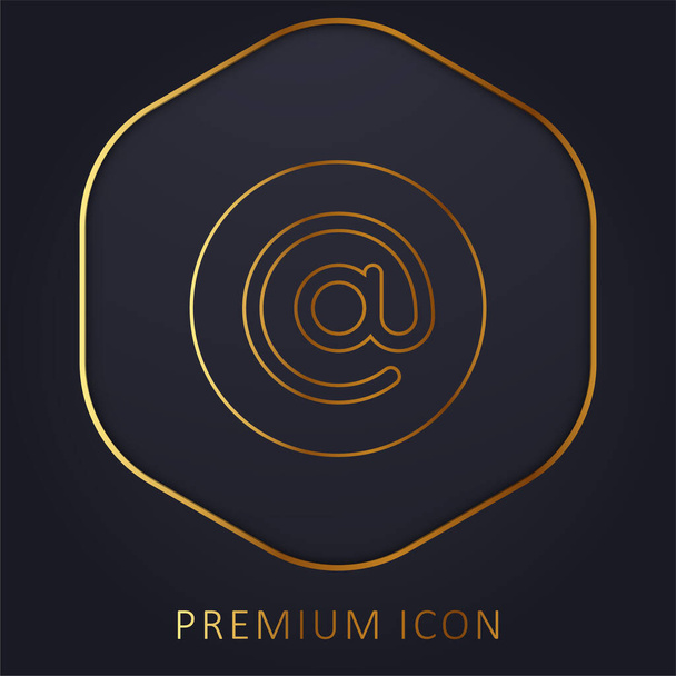 Arroba altın çizgi premium logosu veya simgesi - Vektör, Görsel