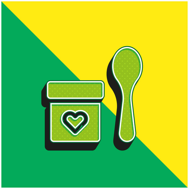 Baby Food Green a žluté moderní 3D vektorové logo - Vektor, obrázek