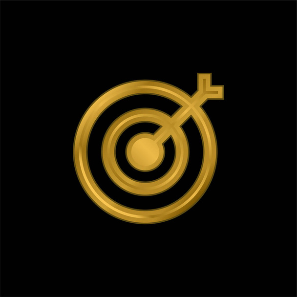 Bogenschießen vergoldet metallisches Symbol oder Logo-Vektor - Vektor, Bild