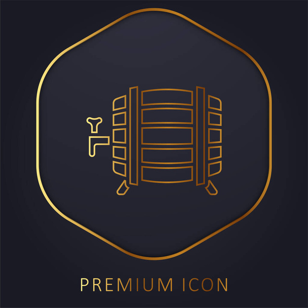 Baryłka złota linia logo premium lub ikona - Wektor, obraz